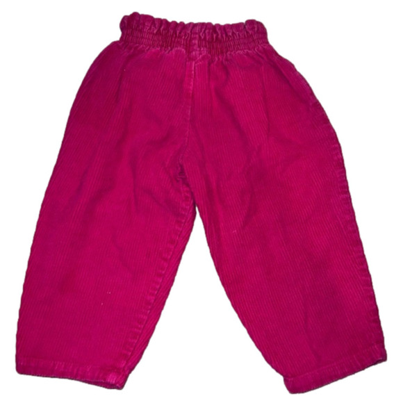 LITTLE girl’s hot pink wide whale corduroy pants w elastic waist - Picture 2 of 4
